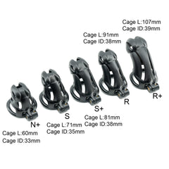 Viper N+ S S+ R and R+ cage length and diameter chart