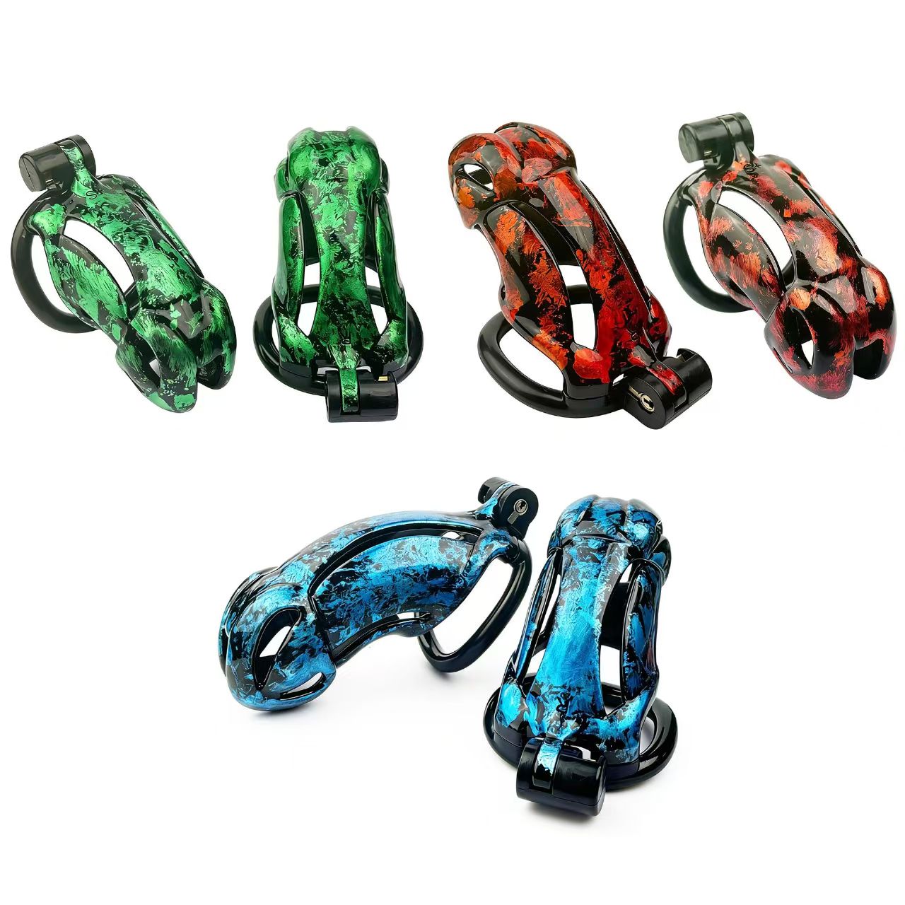Viper Marbled Camo Resin Chastity Cage