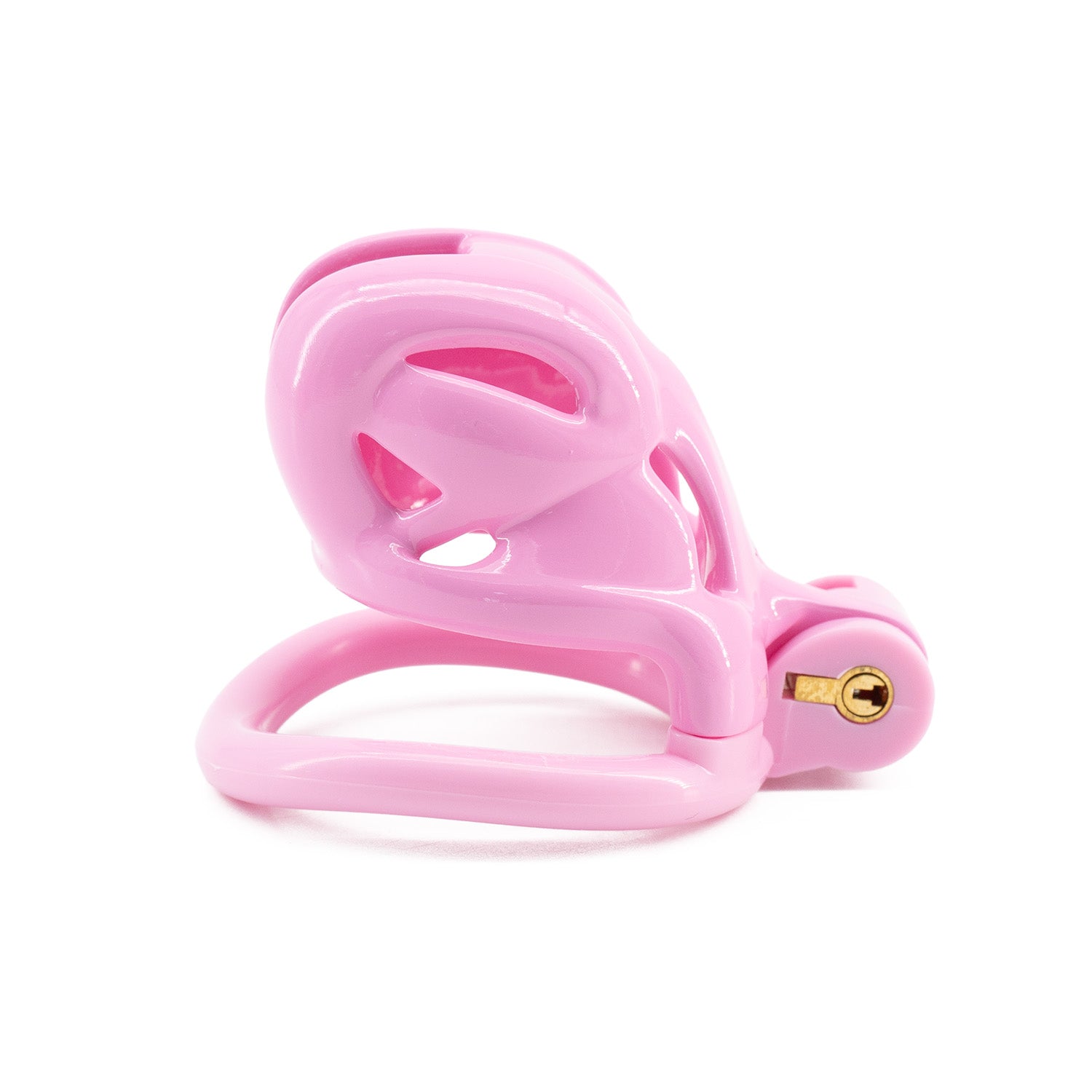 Angled view of pink Viper snake-head cage