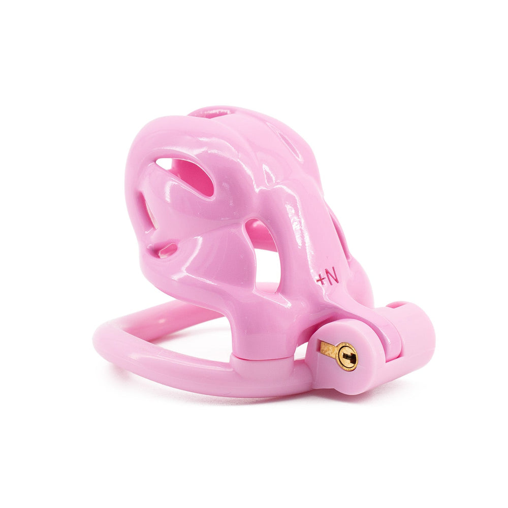 Rear profile of pink Viper resin cage and base ring