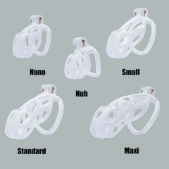 Standard White Cobra Male Chastity Cage With 4 Rings