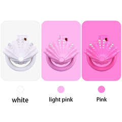 White, light pink and pink pearl shell chastity cage colors