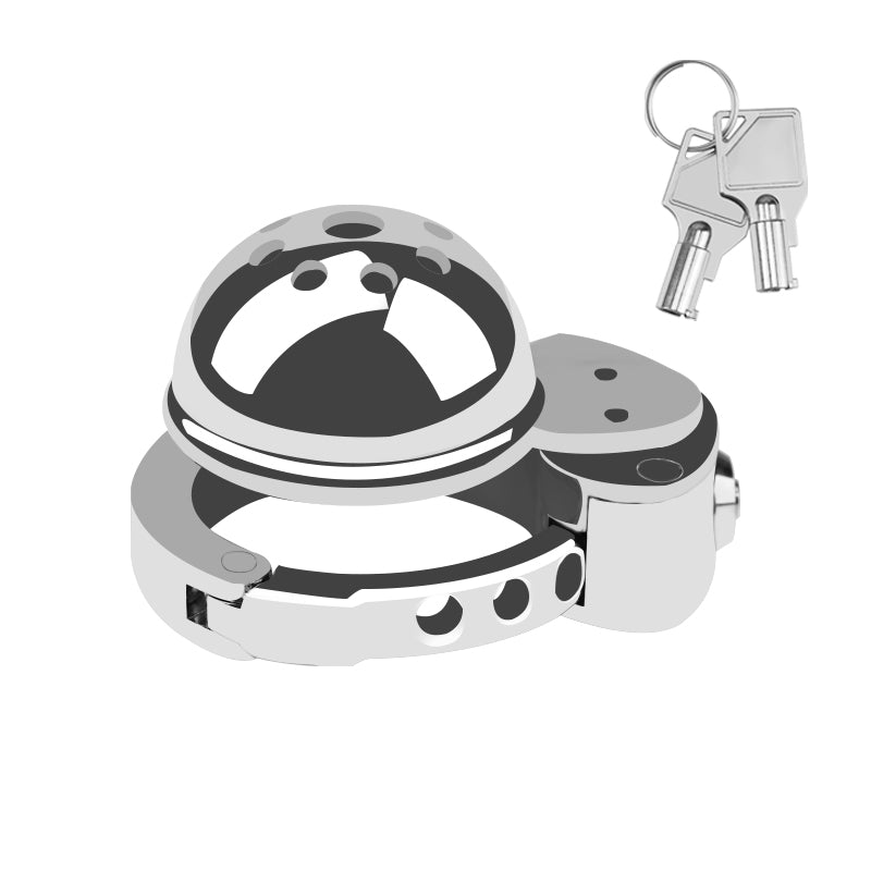 ZC-057 flat metal cage with adjustable ring, lock and keys
