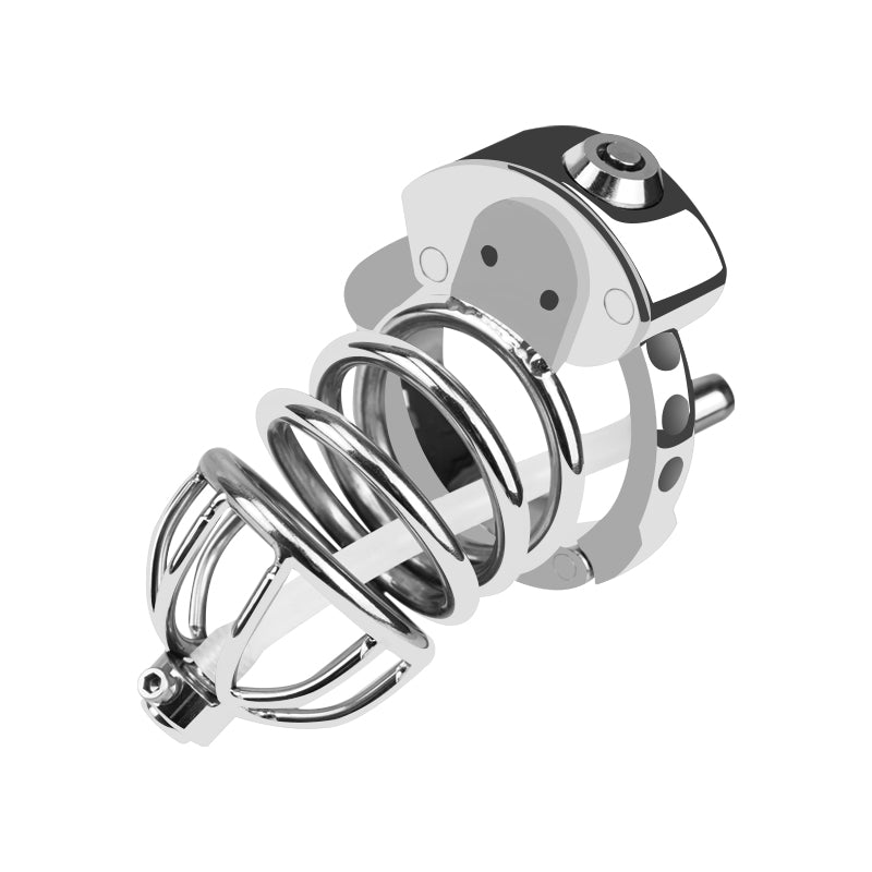 Side view of ZC-068 cage with removable urethral tube
