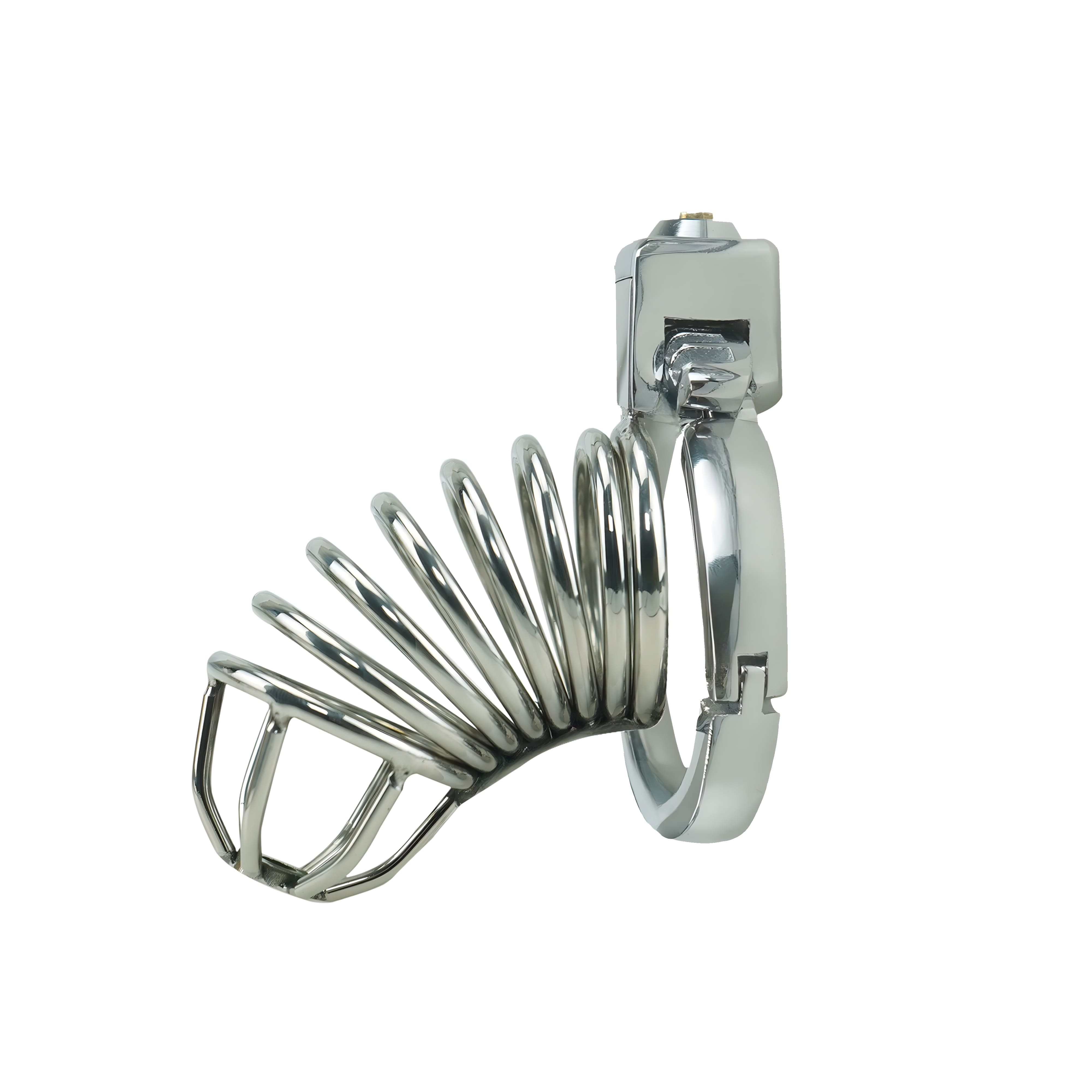 ZC-091 adjustable metal chastity cage with open-ring front