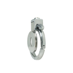 ZC-104 adjustable flat metal chastity cage with solid-disc front
