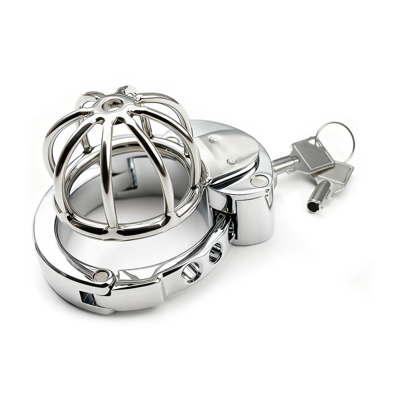 Adjustable urethral cage with keyed lock and two keys
